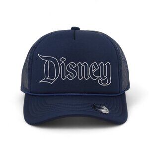 Disney Embroidered 5 Panel Trucker Rope Hat with Adjustable SnapBack - Navy